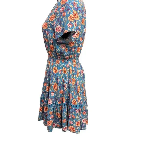 Sunday Mi Amor Dress Small Anthropologie Mini Cottage Core Smocked Waist Whimsy - Picture 3 of 7